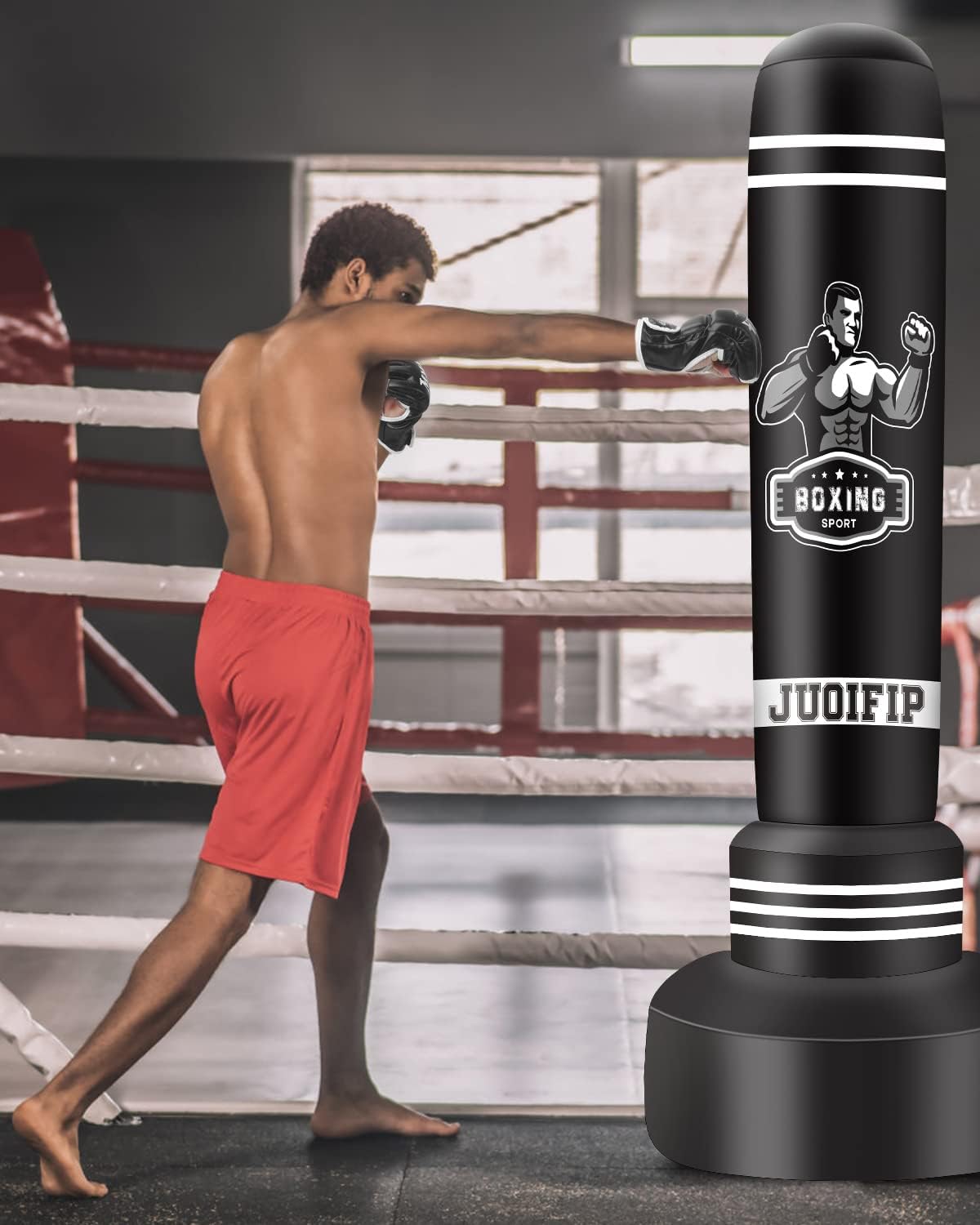 Bolsa de Boxeo Guantes de Cuero Sintético Guantes de Boxeo Pesada Entrenamiento MMA UFC