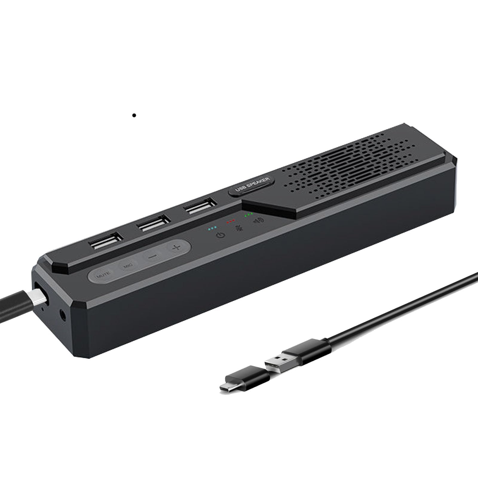 3 in 1 USB Computer Speaker with Microphone, PC Laptop Desktop Conference Speaker with Mic for Smart Home Office and Online Study，360 Degree Enhanced