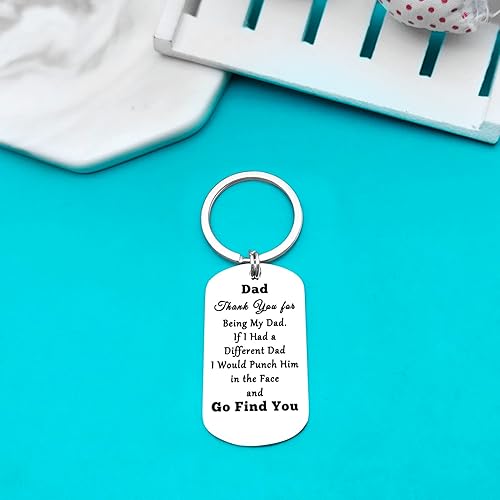 Miniatura 3 de Xiahuyu Regalo de Navidad para papá, regalo de cumpleaños con texto en inglés "Thank You for Being My Dad", llavero para el día del padre, regalo