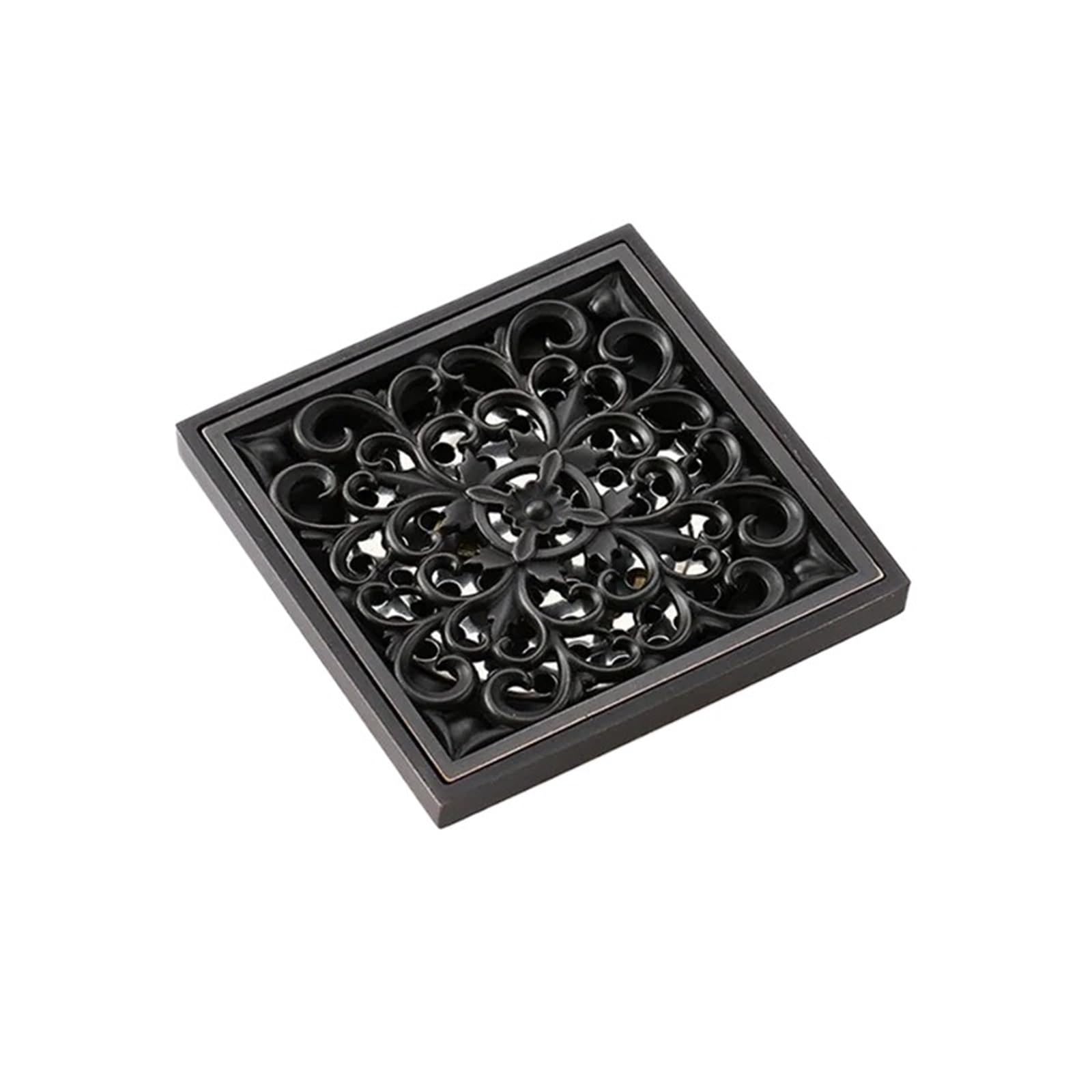 Gulley Grid Shower Drains Square Bath Floor Drain Strainer Brass Black Waste Grate Bathroom Accessorie(DL06B)