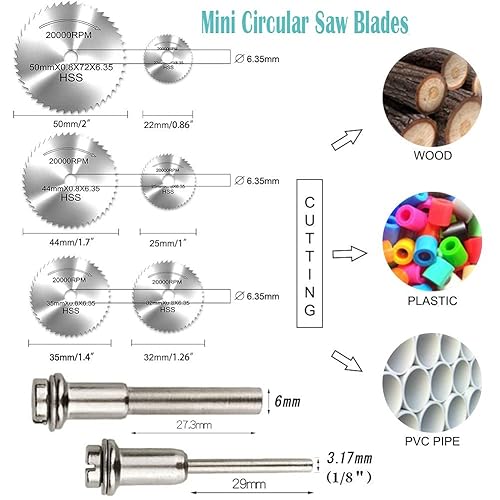 Miniatura 2 de Ruedas de corte para herramienta rotativa, ruedas de corte de madera de metal de diamante y disco de corte de taladro (rueda de corte plateada)