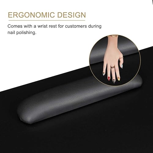 Miniatura 8 de Goujxcy Mesa rodante de manicura, estación de escritorio de uñas, estación de manicura para salón de belleza, equipo de arte de uñas con 4 cajones y