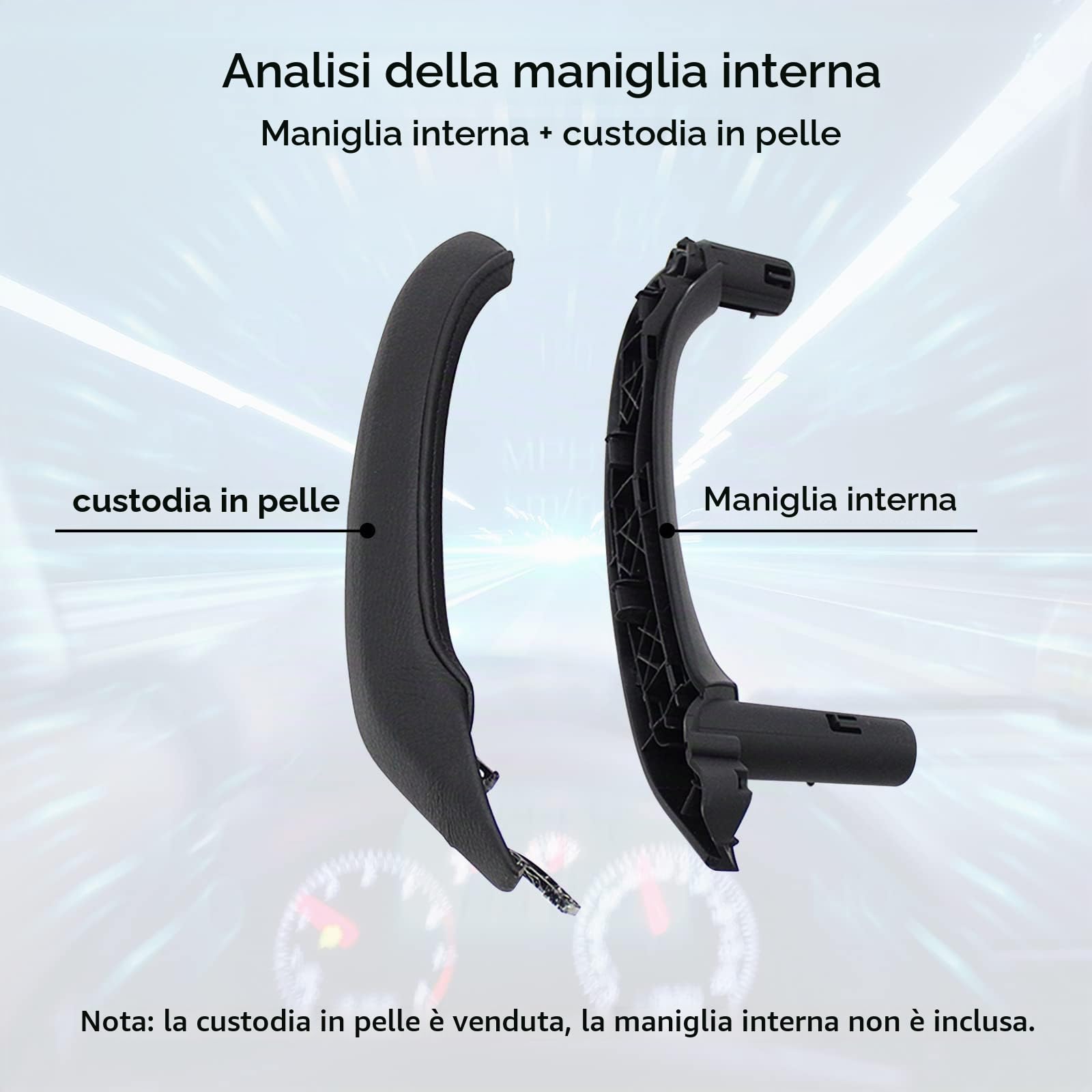 Maniglia della portiera dell'auto, maniglia interna della portiera F25 per BMW X3 X4 F25 F26, maniglia della portiera del passeggero (2010-2017) Anteriore/Posteriore Destra (Destra Shell Nero)
