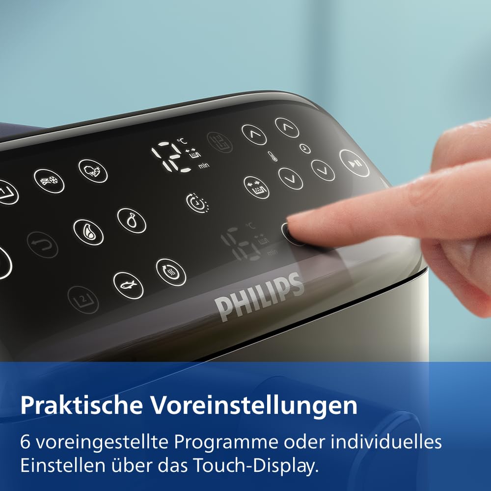 Philips Airfryer 4000 Series Gestapelte Heißluftfritteuse 2 Kammern 10L RapidAir PFAS-freie Keramikbeschichtung