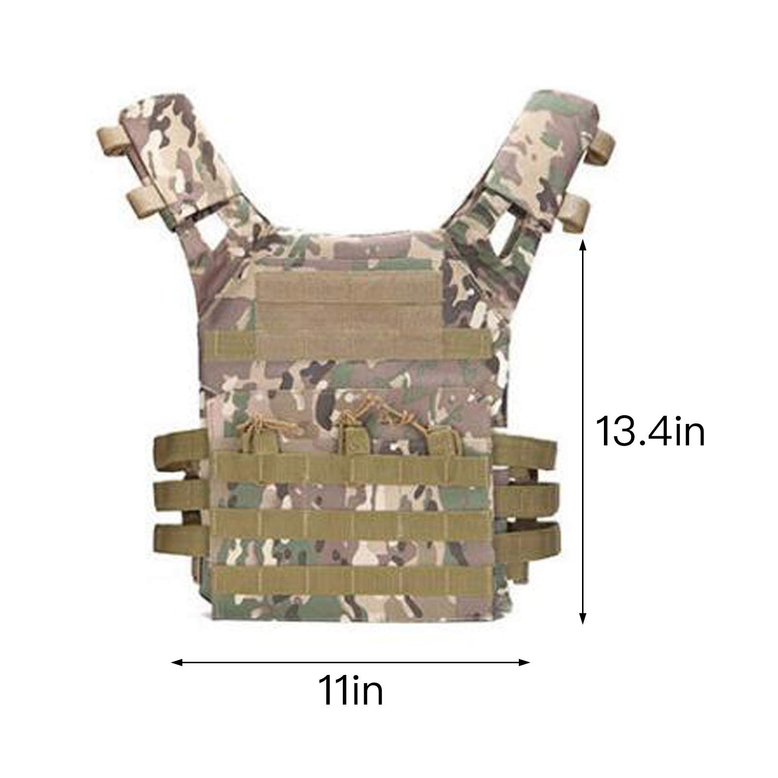 Blanketswarm Chaleco táctico, chaleco de combate de camuflaje ajustable, juego de campo Cs al aire libre, chaleco modular de asalto para entrenamiento de combate protector para adultos