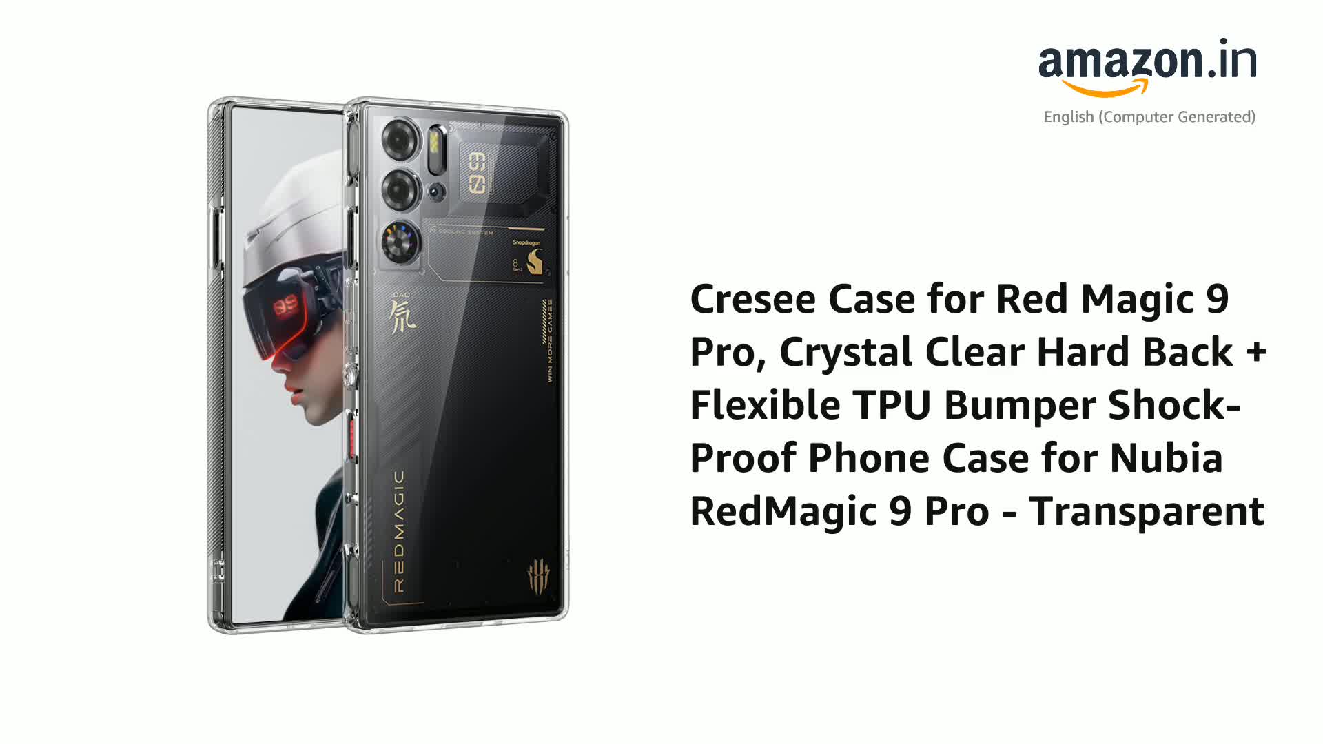 Cresee Case for Red Magic 9 Pro/Red Magic 9S Pro, Crystal Clear