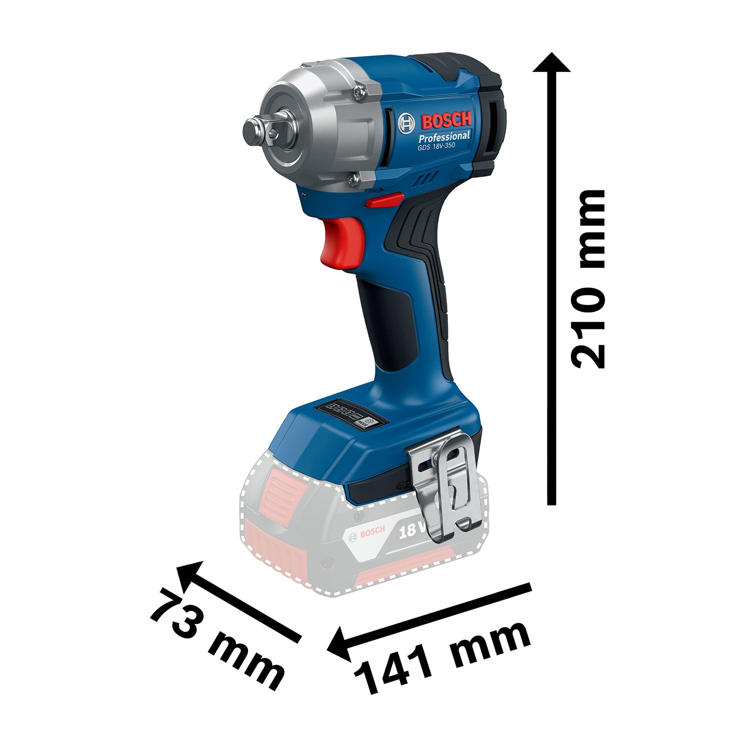 Bosch Professional 18V System Avvitatore a massa battente GDS 18V-350 (senza batteria/caricabatteria)