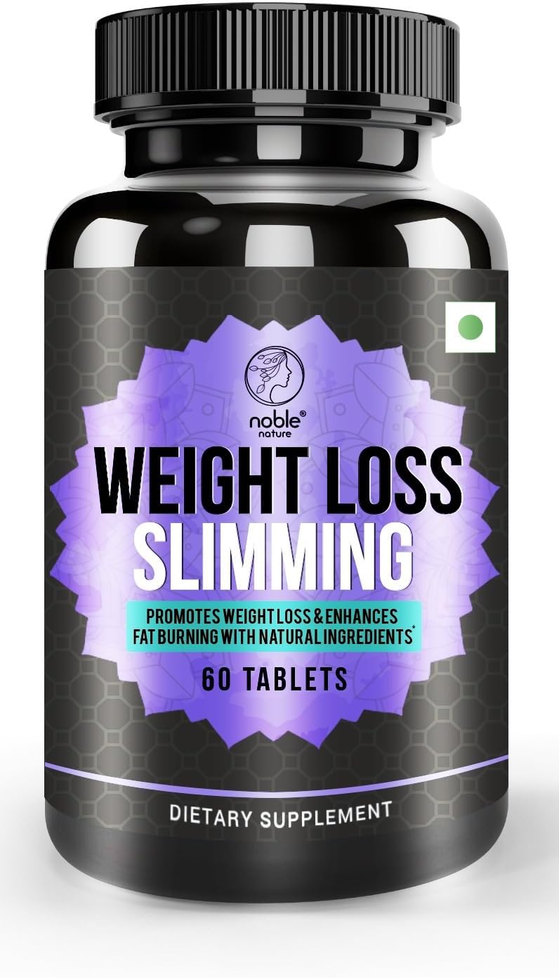 Noble Nature Weight Loss Slimming Tablets - Natural Fat Burner with Garcinia Cambogia, Green Coffee Bean, Green Tea Extract - 60 Tablets