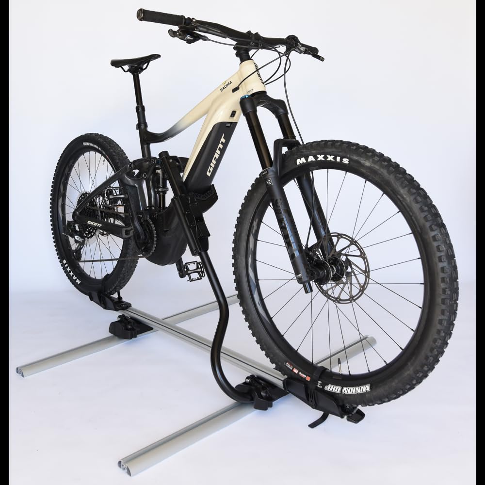 Portabici da Tetto FARAD Pesio Black Edition 2025 – Universale, Design Nero Opaco, Montaggio Rapido, Compatibile anche con E-Bike con Telaio fino a 100 mm, Omologato fino a 25 kg