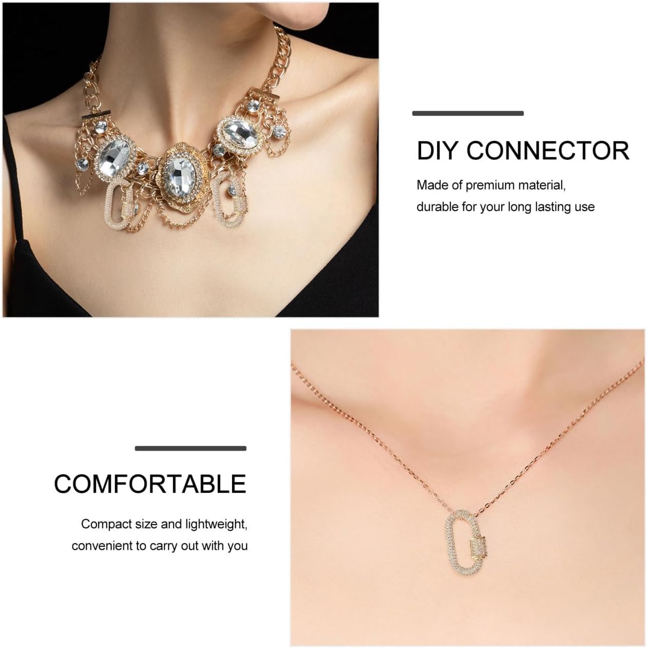 Jewelry Necklace Connecting Clasp Durable Oval Metal Lightweight Compact Necklace Connector for DIY Jewelry Making and Repair - Image 8