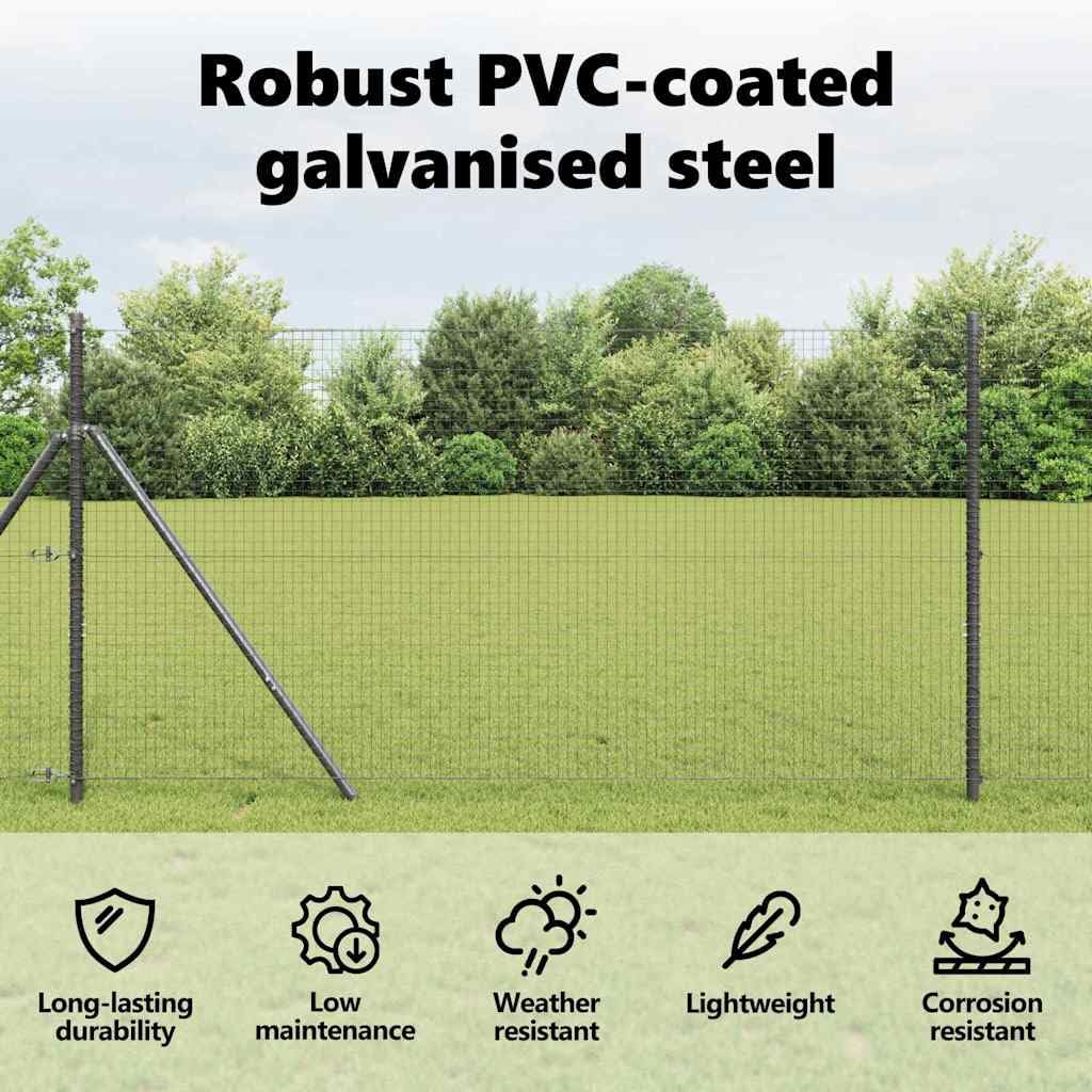 vidaXL Cerca de Alambre Soldado 5000 x 100 cm Gris | Diseño fuerte para aguantar el uso al aire libre, Acabado gris que combina con cualquier lugar, Ideal para jardines,