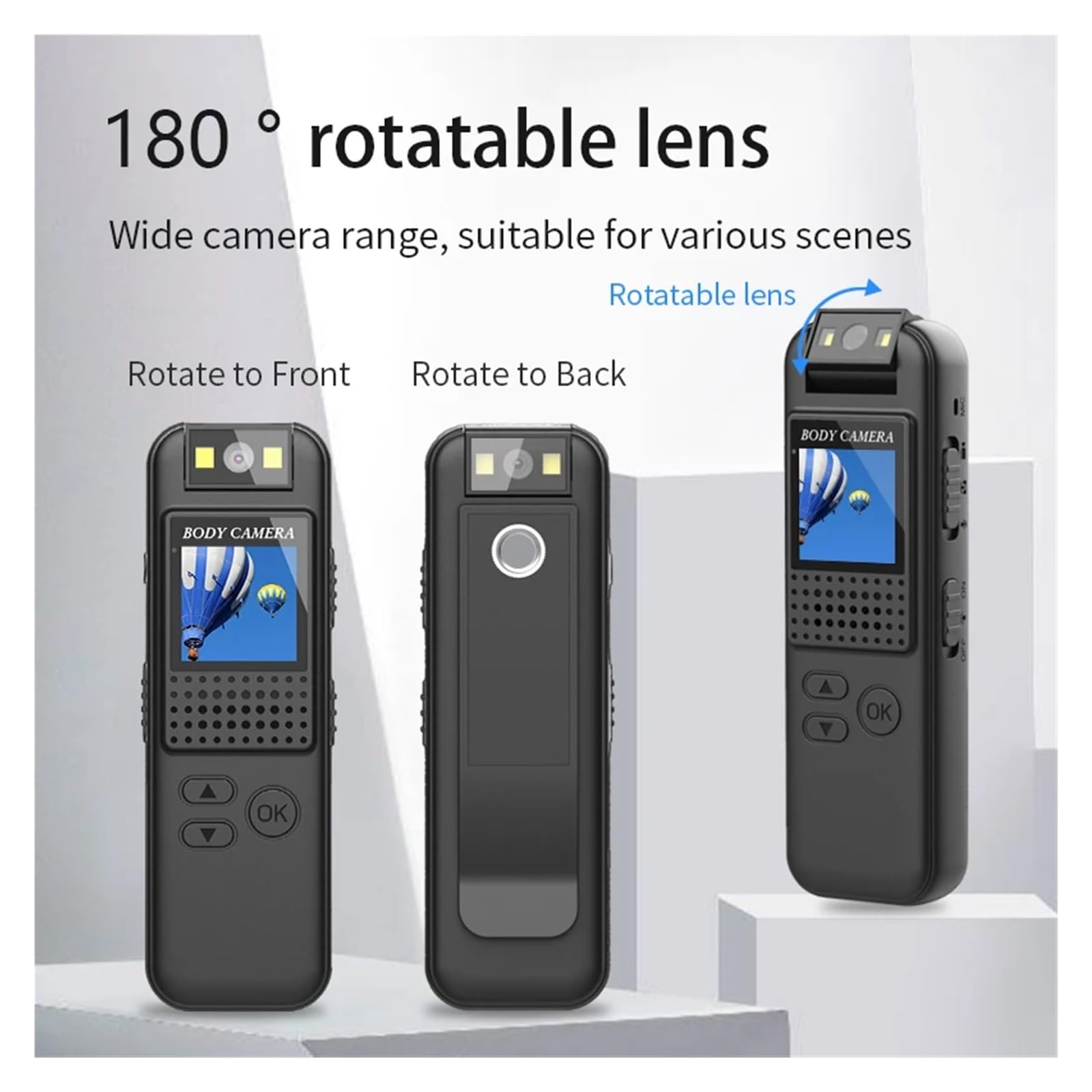 Mini Kieszonkowa Kamera 1080p FHD Sportowa Kamera Akcji Przenośna Kamera Na Mały Korpus Obrotowa Kamera Do Nagrywania Rowerów Na Świeżym Powietrzu Przejrzystość Precyzja(With 32G TF card)