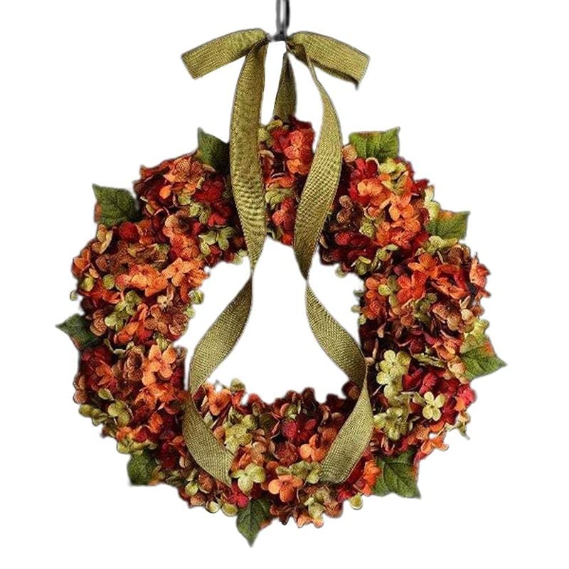 Couronne d'hortensia d'automne pour embellir votre entrée de fête