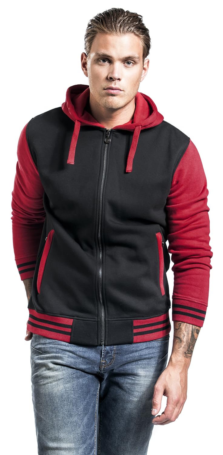 RED by EMP Herren schwarz-rote Kapuzenjacke