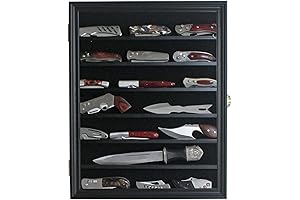 Knife Cases for Collections: Wall-Mounted Military Folding Knife Display Case with 98% UV Protection