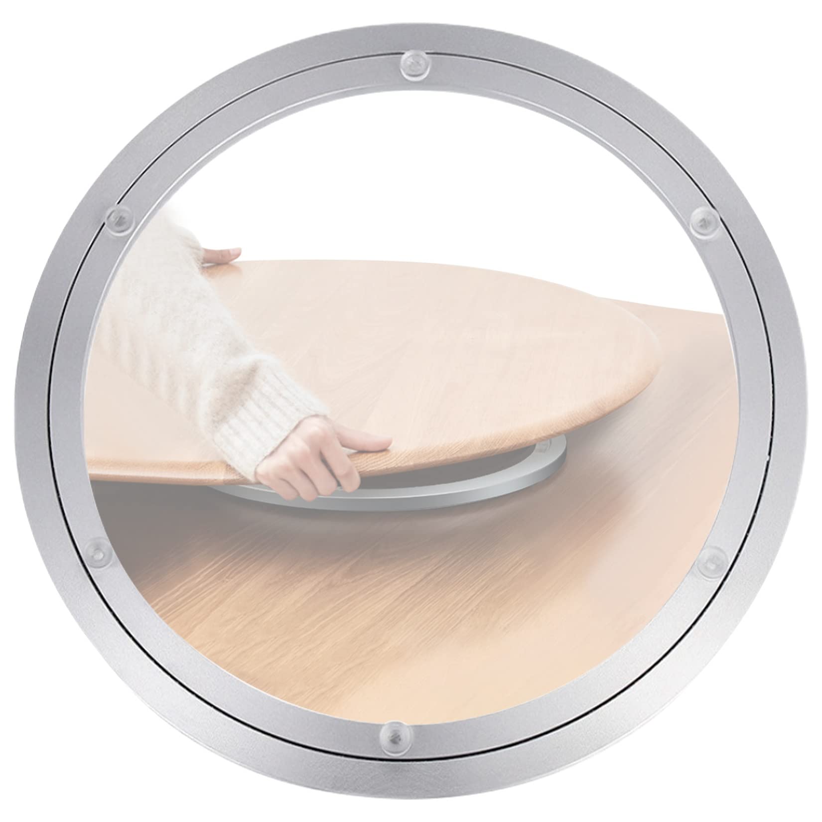 ApuaVireo&Co Aluminium Alloy Turntable Bearing， Aluminum Alloy Lazy Susan Turntable Bearing Base Silver Multiple Sizes(80Cm)
