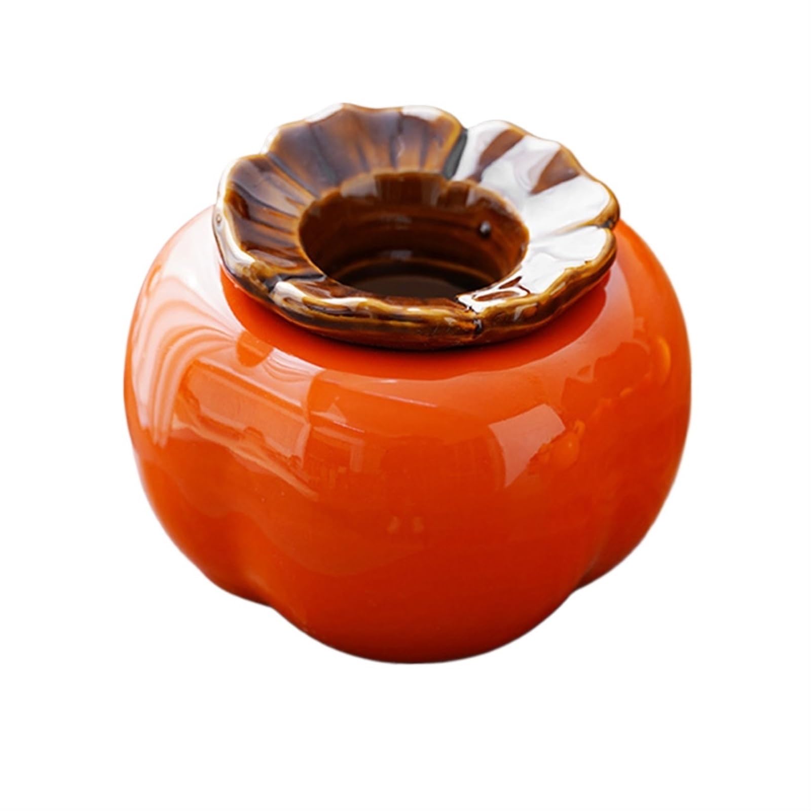 ashtray， Ceramic Ashtray Creative Persimmon Windproof Ash Holder, Desktop for Home Office Decoration(M)
