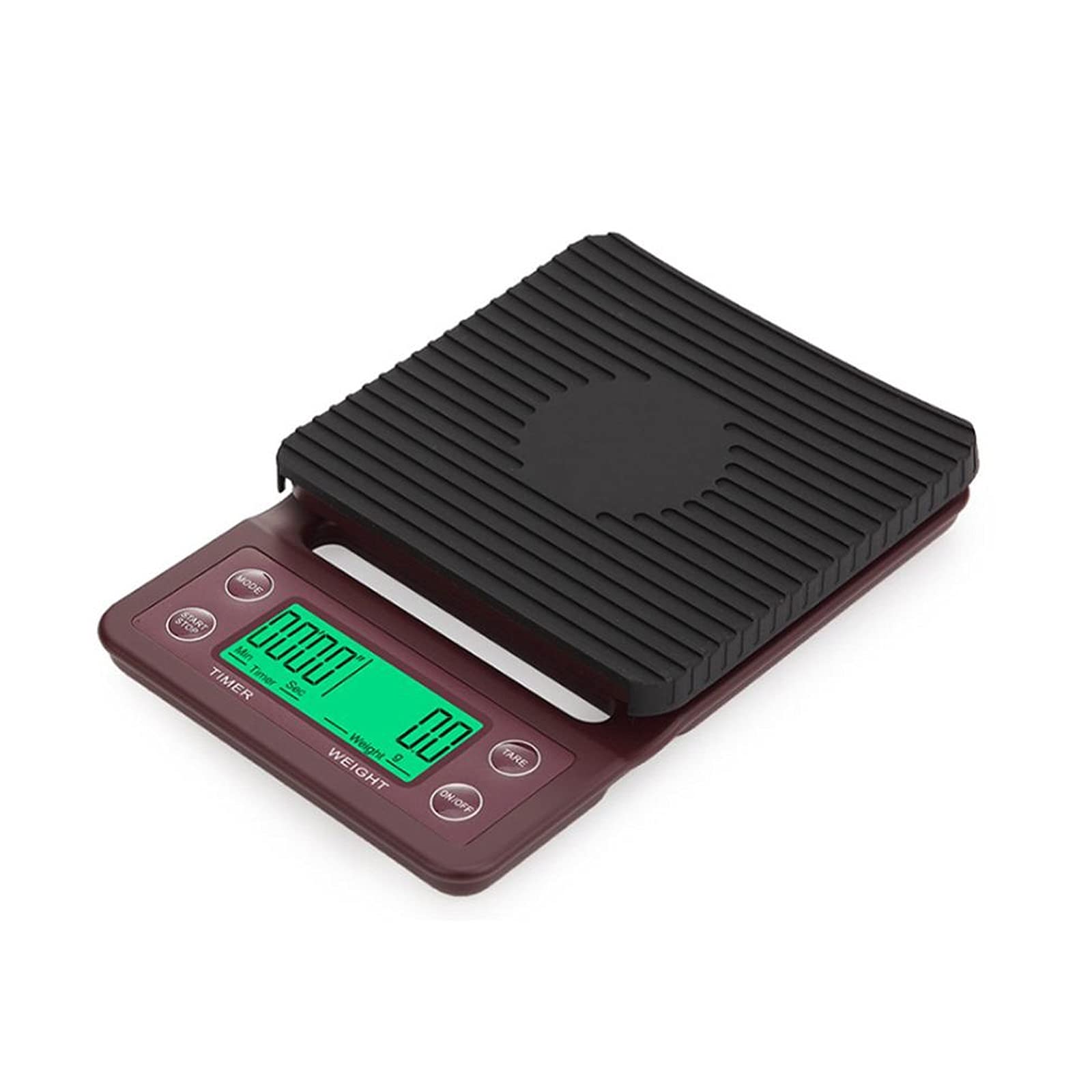 Liudan 3 kg/0,1 g 5 kg/0,1 g skala do kawy z timerem przenośna elektroniczna cyfrowa waga kuchenna wysoka precyzja waga elektroniczna LCD (kolor: Brązowy 5 kg 0,1 g)