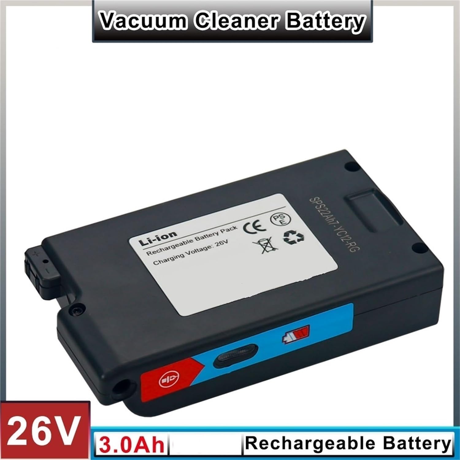 Handheld Vacuum Cleaner 3000mAh Battery，Compatible For Whirlpool，480Y/496Y/780Y/769Y，Compatible For TOMEFON，X60 Replacement Parts(3000mAh 1pcs)