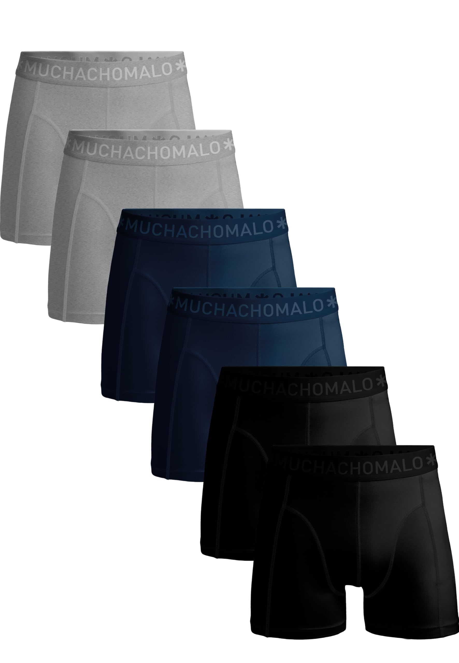 Muchachomalo Boxer da uomo, biancheria intima liscia in cotone da uomo, confezione da 6, boxer tinta unita, taglio classico, con vita elasticizzata