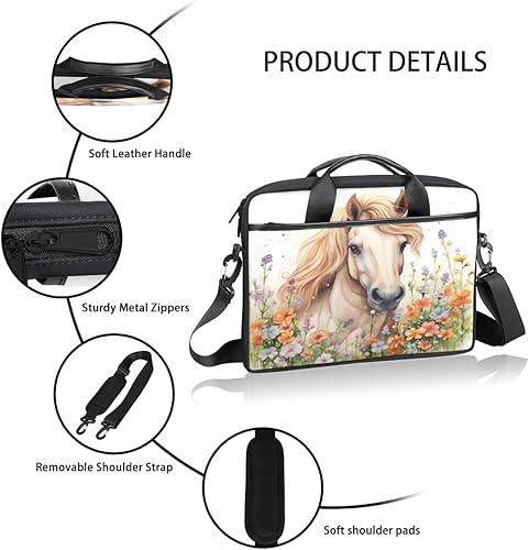 Miniatura 4 de horse Laptop bag - with padded shoulder straps,suitable for 13-15 inch laptops,men's and women's multi compartment laptop cases,suitable for work