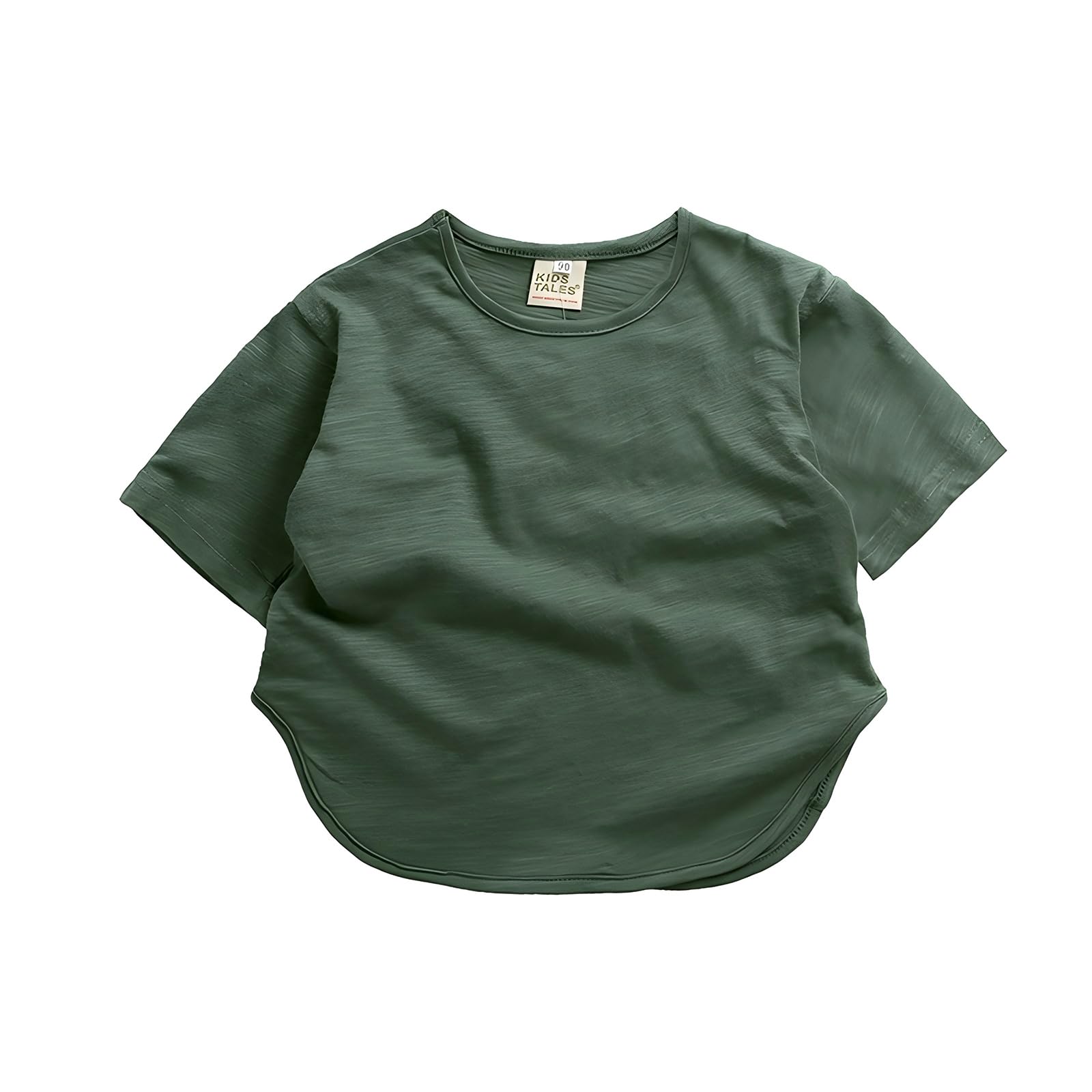[YumeFlair] 子供用無地半袖 快適コットンTシャツ 通気性 カジュアルトップス 吸湿速乾アンダーシャツ 男の子 女の子 円弧状の裾 春 夏 90 100 110 120 130 140 [並行輸入品]