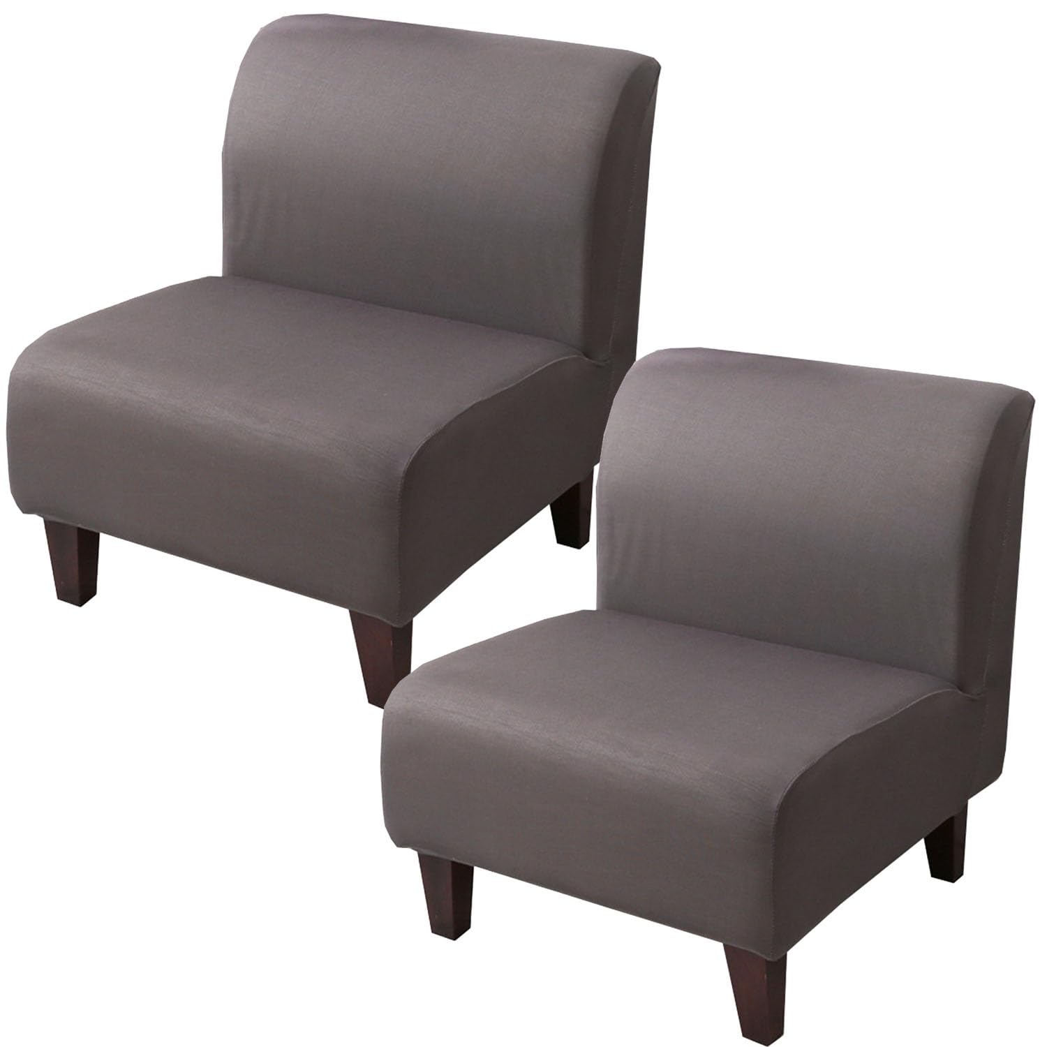 Odaima Fundas para Silla Sin Brazos 1/2 Piezas, Cubierta de Silla de Comedor Elástico 1 Plaza Funda de Sofá Accent Sin Brazos Extraíbles y Lavables Spandex Fundas Protectora de Silla(Color 1,2pcs)
