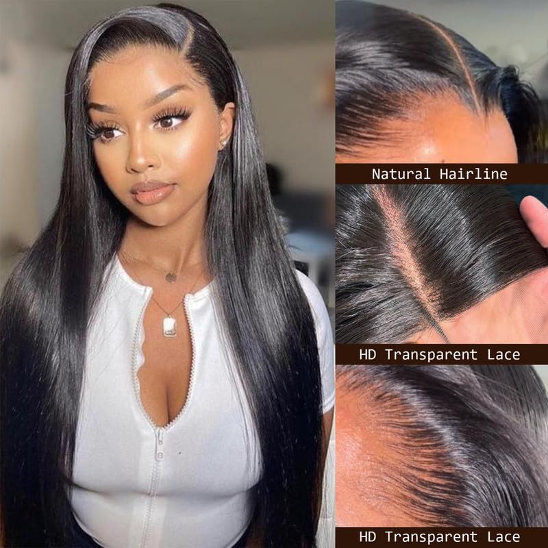 Chocolate Brown Human Hair Wig 13X4 Straight Lace Front Wigs Human Hair 180 Density HD Frontal Wigs Pre Plucked Glueless Brown Lace Front Wig for Women 26 Inch
