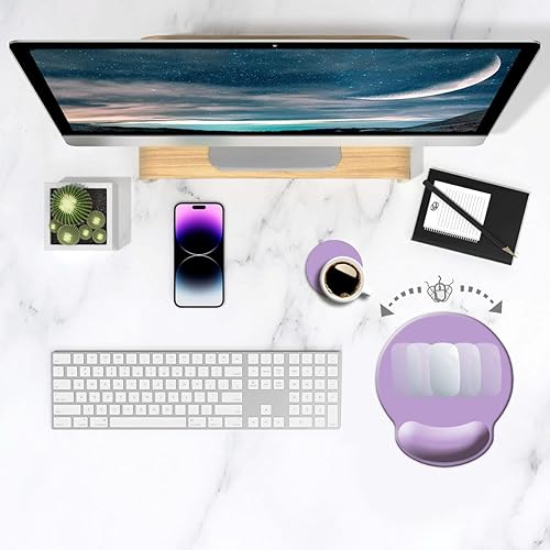 Miniatura 3 de Alfombrilla ergonómica para mouse con soporte de muñeca, bonita almohadilla de muñeca con base de goma antideslizante para computadora, laptop,