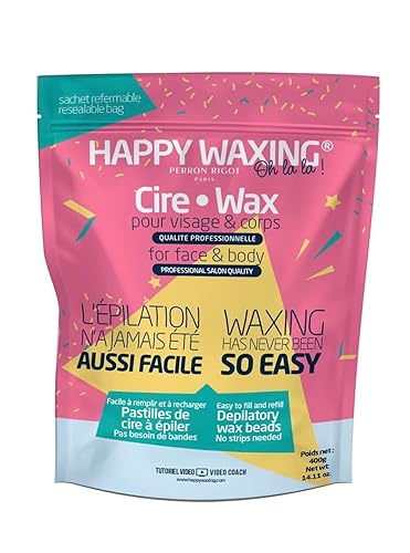 Happy Waxing - Cuentas de cera de repuesto - Fácil de aplicar - Depilación sin dolor - Textura de gel suave - Fórmula patentada que ofrece