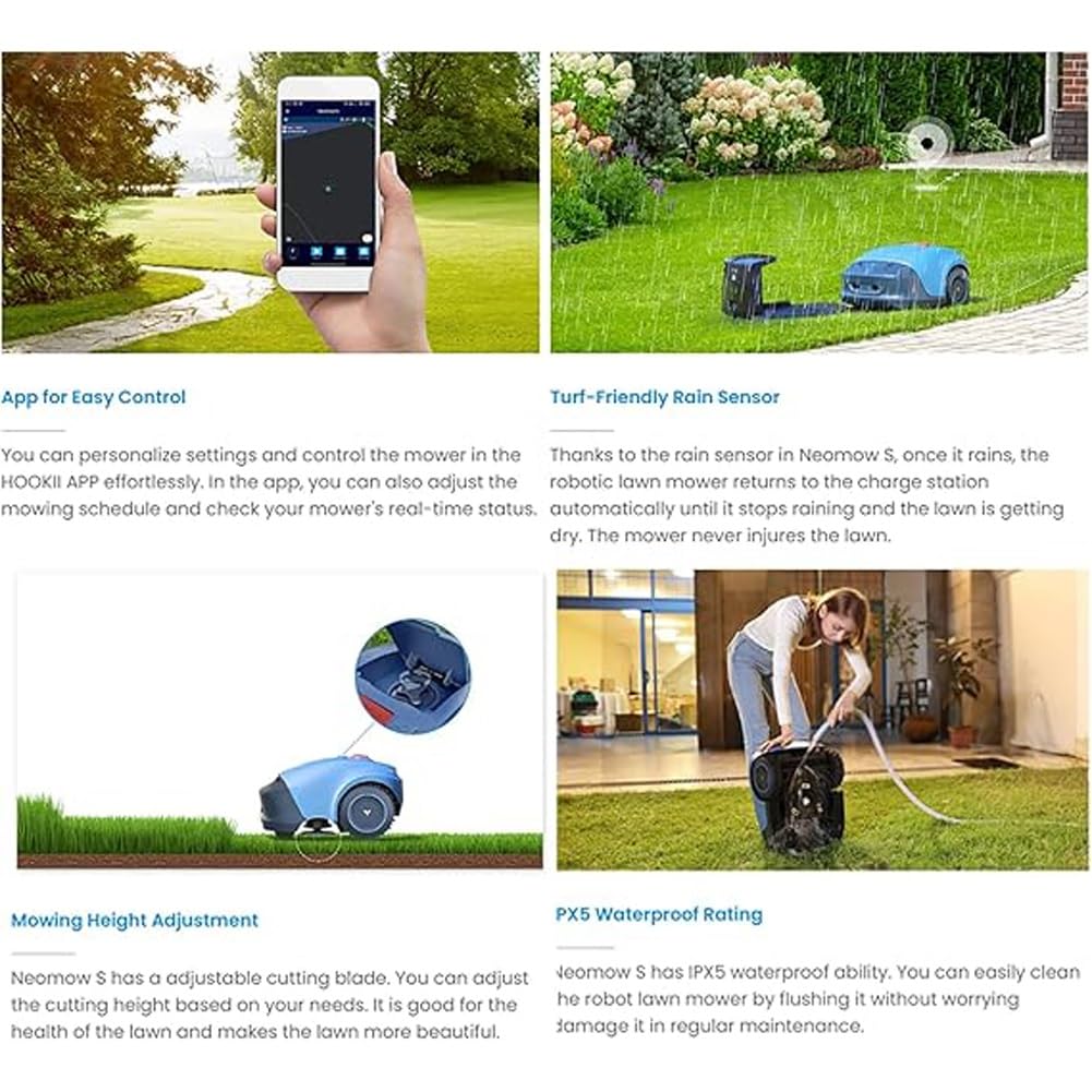 Bezprzewodowy robot koszący, w pełni automatyczny robot koszący z planowaniem ścieżki, robot koszący do trawy ze stacją automatycznego ładowania, sterowanie APP, wodoodporny, niski poziom hałasu