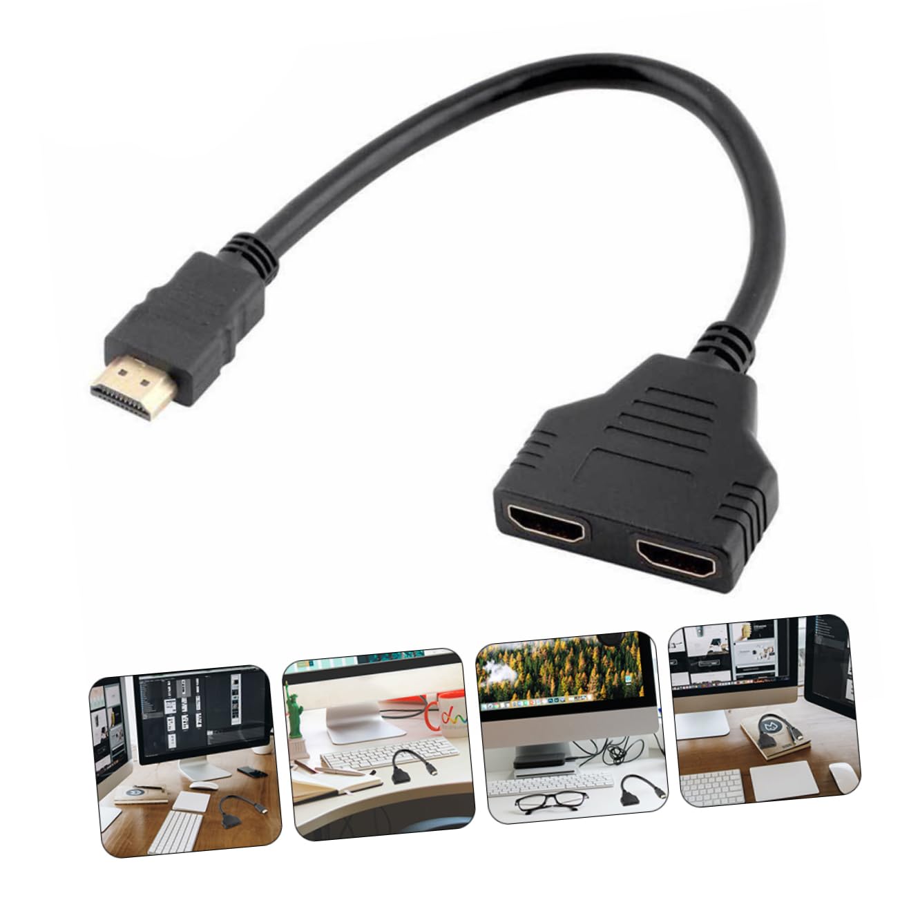 Housoutil Adapter Cable for Led Tv Splitter 1 Out Video Splitter No Loss and No Lag
