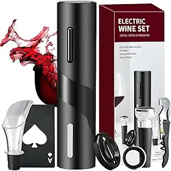 Abridor de Vinho Eletrico - Saca Rolhas Vinho Eletrico Kit Abridor de Garrafa 7 em 1 Presente Masculino Criativode Papel Alumínio Acessórios Ideal para Cozinha, Bar, Festa, Restaurante