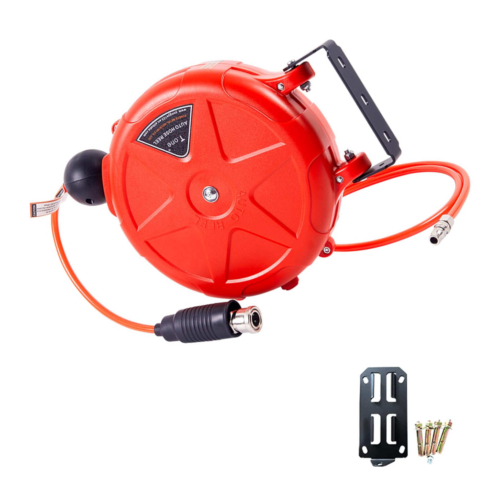 Msioytog Red Practical Wall Mount Hoses Reel With 180° Swivels Portable Hoses Reel For Efficient Outdoor And Indoor Cleaning Tasks Wall Mount