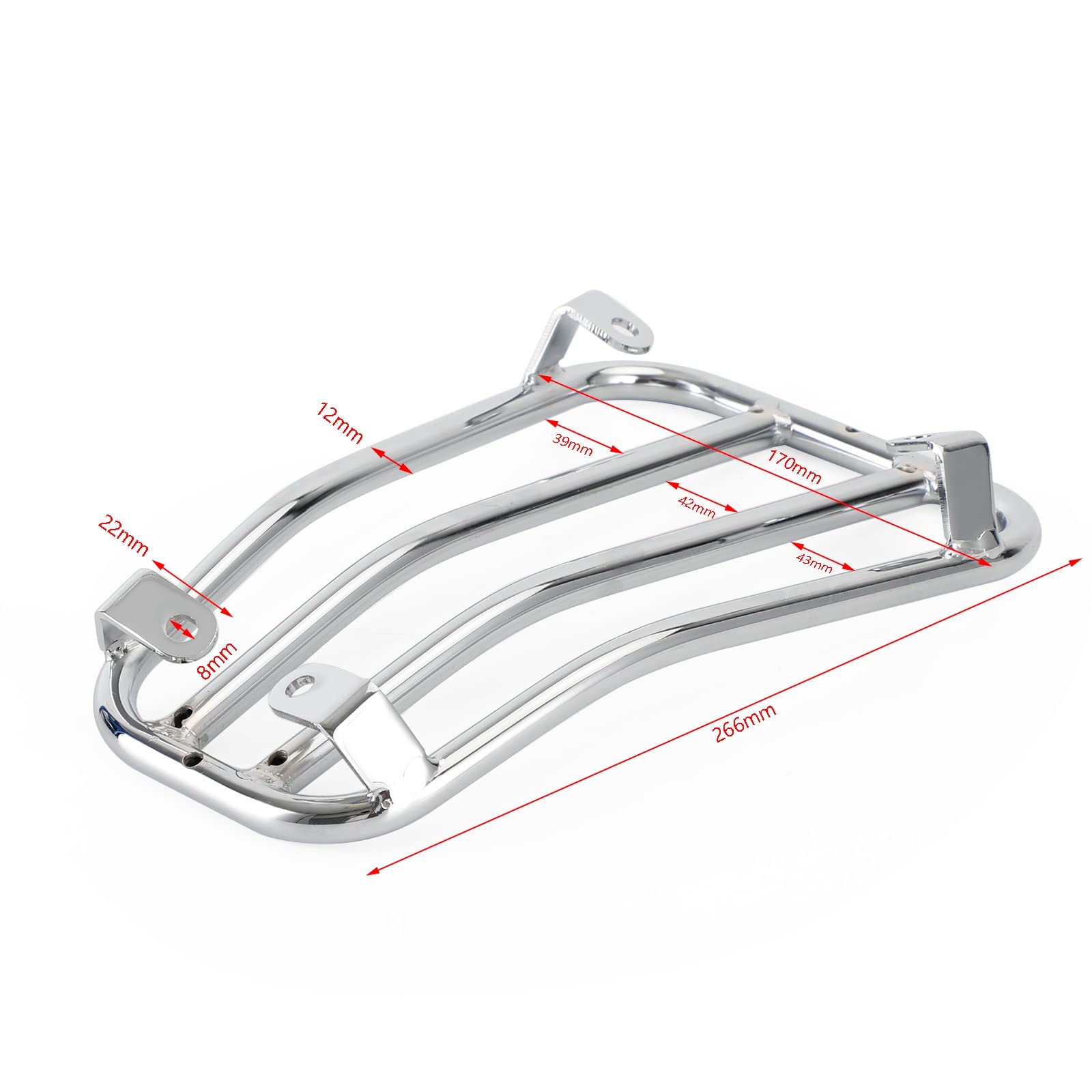 Topteng Floor Board Rack Carrier Mount Chrome fit für Vespa Primavera Sprint 50 125 150