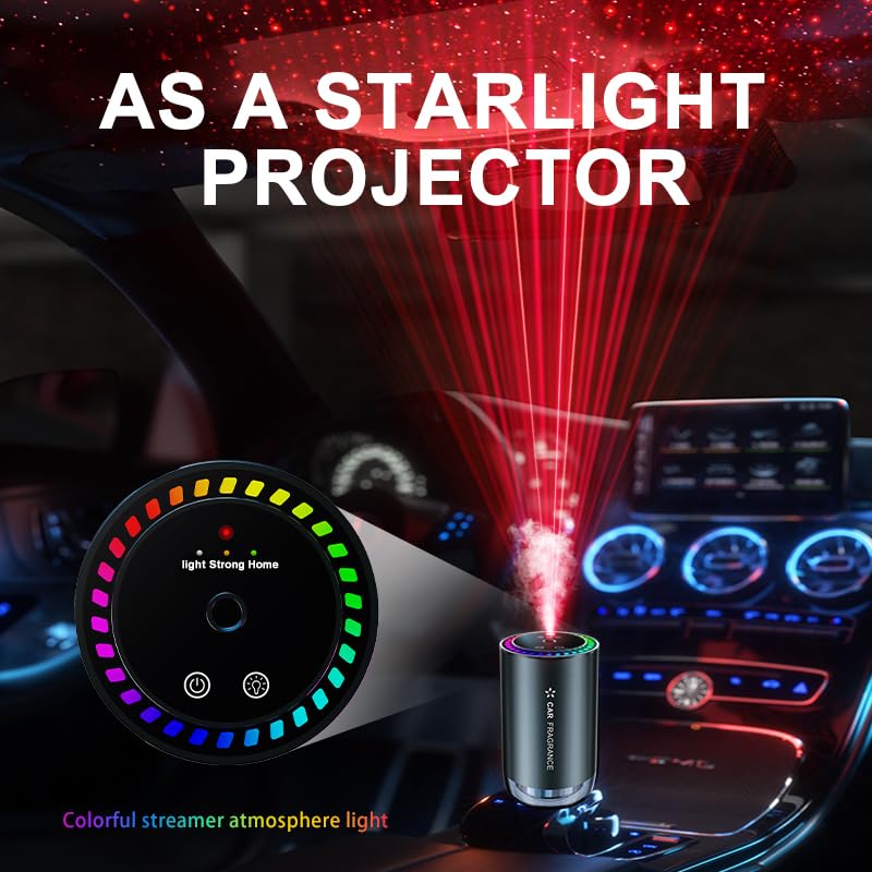 Image of Car Diffuser, Smart Car Air Freshener, Essential Oil Diffuser with a 50ml Cologne Perfume Lasts 4 Months, Smart on /Off, 3 Concentration Modes, Car Accessories for Woman&Men, Diffusers for Home, Car