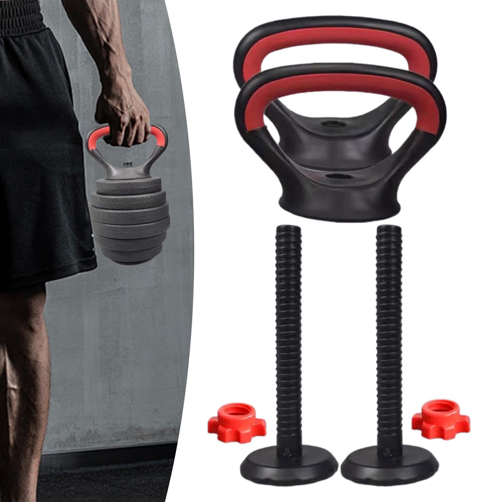 F Fityle Maniglia per Kettlebell, Impugnatura per Pesi Sollevamento Pesi Indoor Sport Bodybuilding Allenamento Domestico Competizione Fitness Impugnatura per