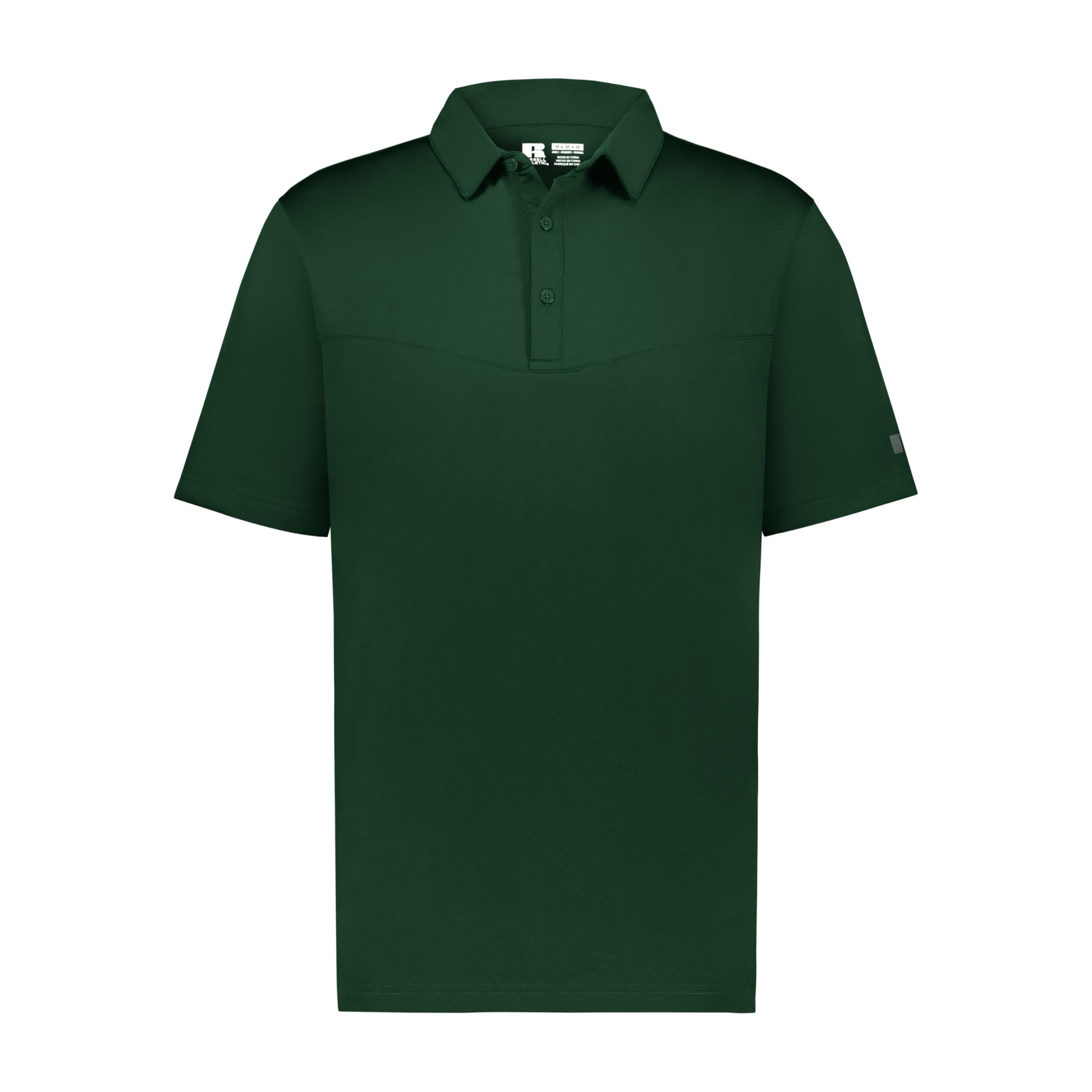 Russel Athletic Men's Dark Green Russell Athletic Sideline Grid Polo