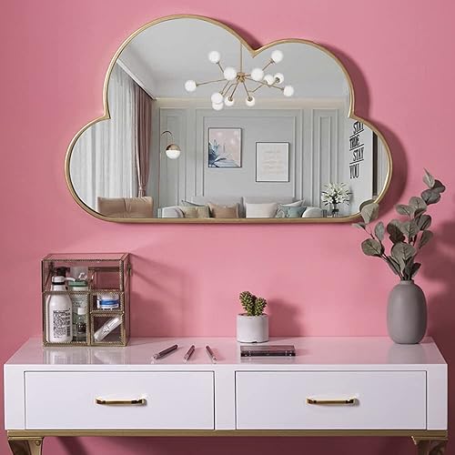 Miniatura 2 de Espejo de baño con marco de metal, espejo de pared grande, ideal para dormitorio, sala de estar, espejo decorativo moderno