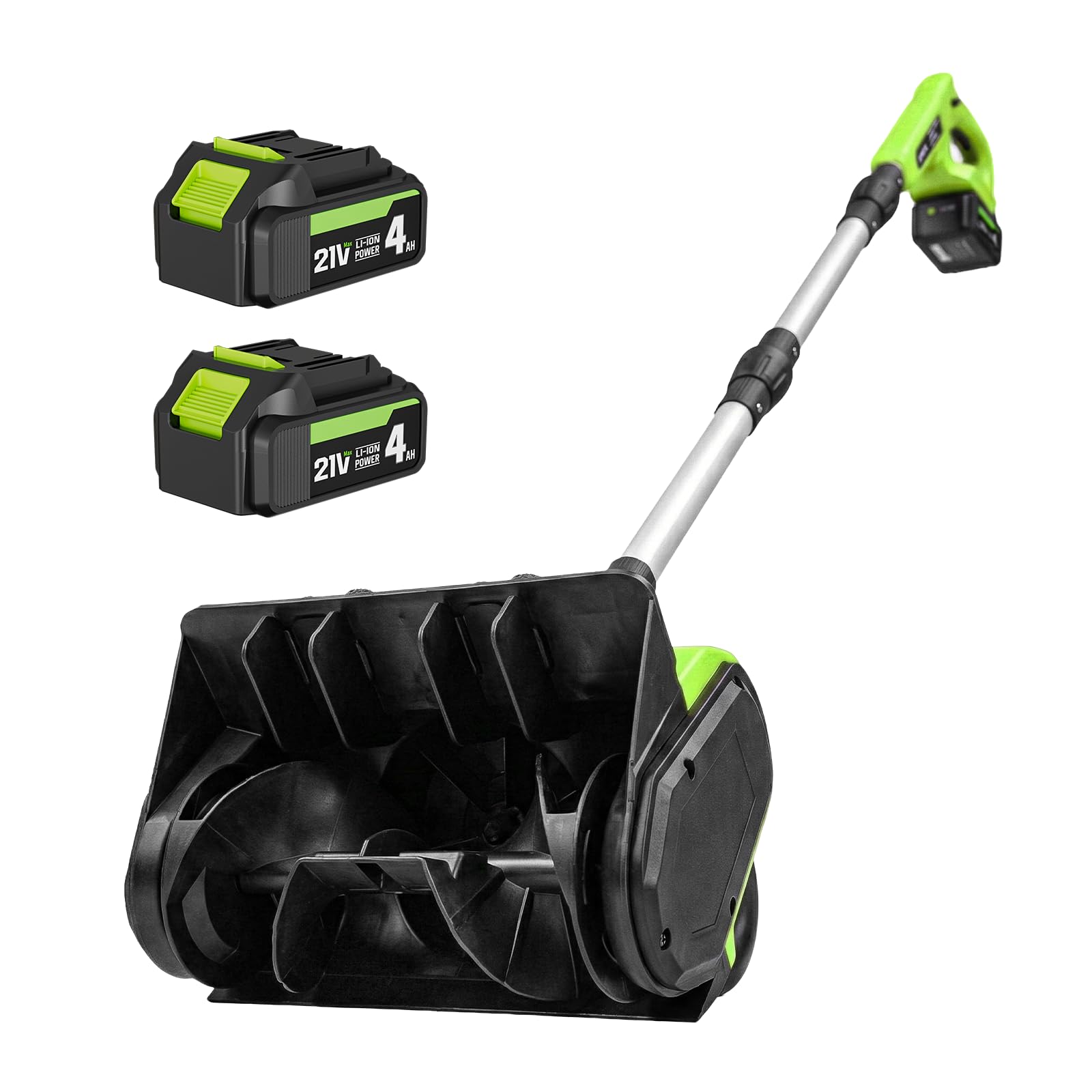 Akku Schneefräse 30cm Arbeitsbreite 15cm Schneehöhe Wurfweite 6m 2x4Ah Akku Ladegerät