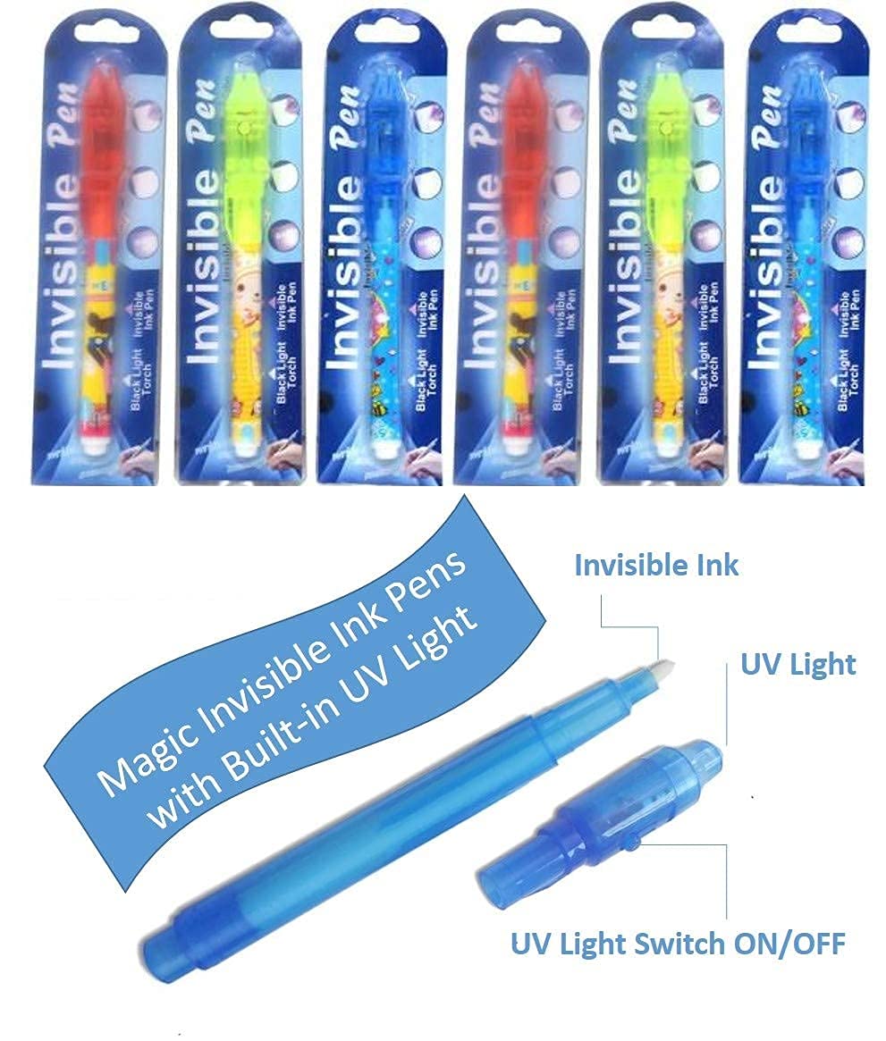 APCATIO Invisible Ink Magic Pen (2 Pieces) with UV-Light Birthday