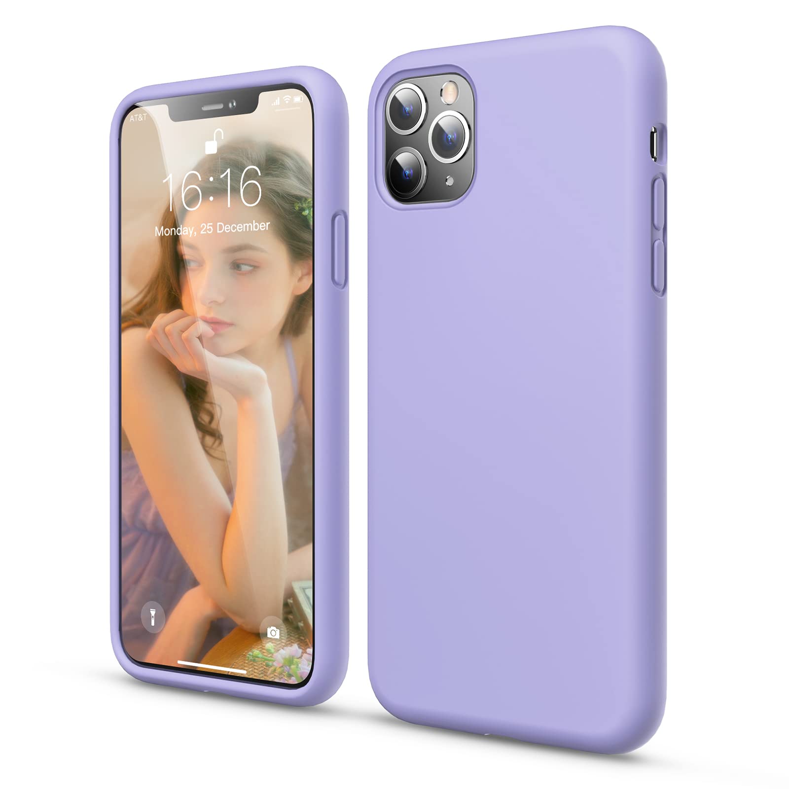 GOODVISH Cover in Silicone Morbida Compatibile con iPhone 11 Pro 5.8 '', con Fodera in Microfibra, Custodia Protettiva Antiscivolo Progettata per iPhone 11 Pro Case, Viola