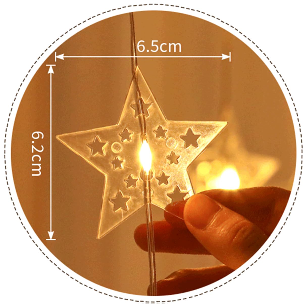 Lámpara de pantalla estelar, Lámpara de estrella de ventana Enchufe USB 8 modos flash Fairy Light Navidad, fiesta (3 * 1m 100LED)