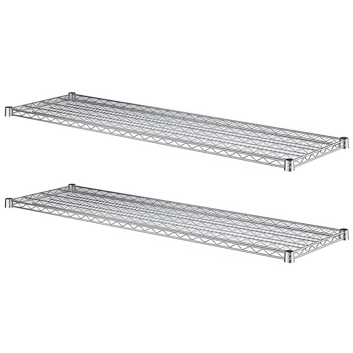 Zedfire 2-Pack 18" x 60" Chrome Additional Wire Shelf for Shelving Units, Replacement Shelves for Wire Rack