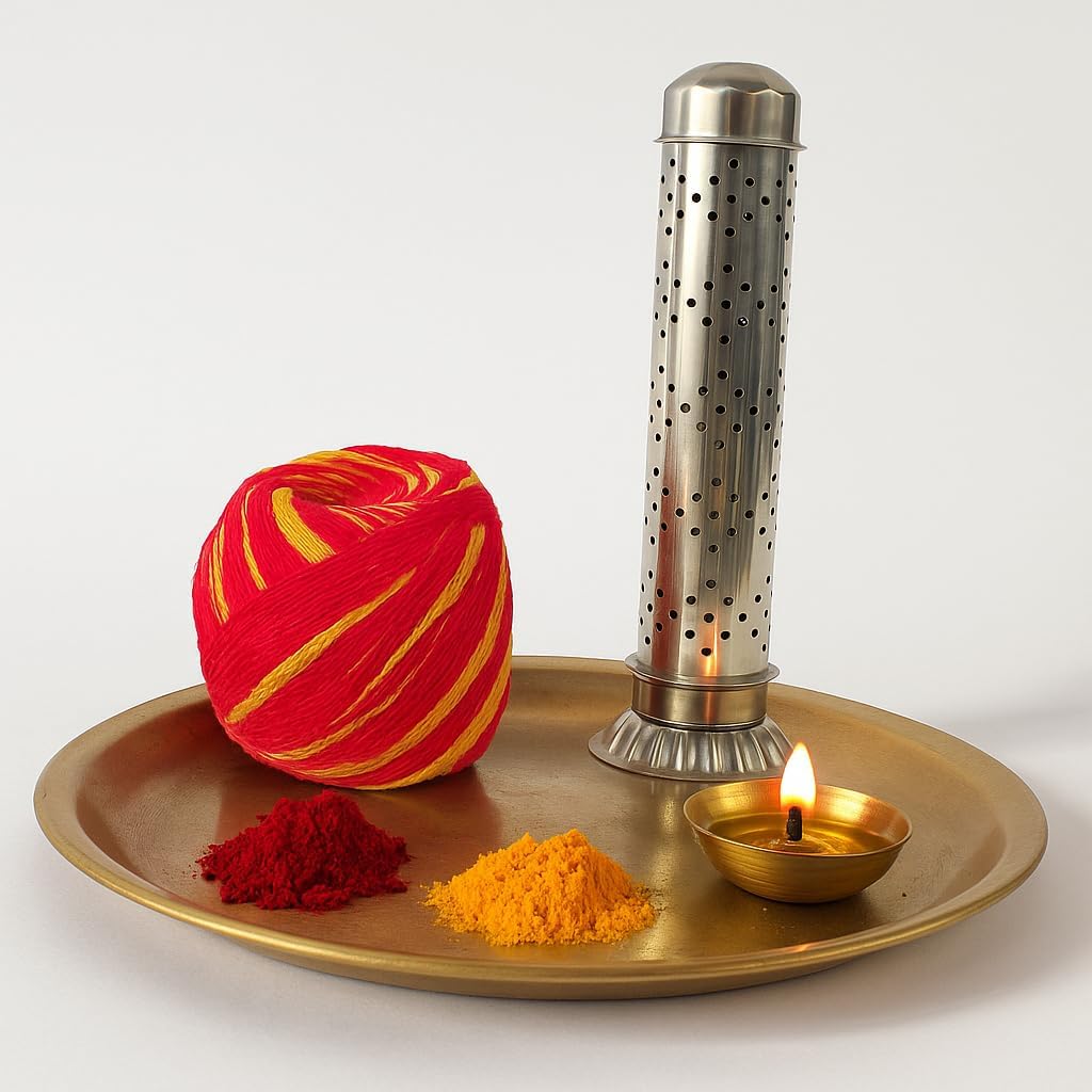 Stainless Steel Incense Stand Steel Dhoop Agarbatti Stand Holder Steel Incense Holder Pooja Accessory Tower Stand for Positive Energy Size 10 Inch Long