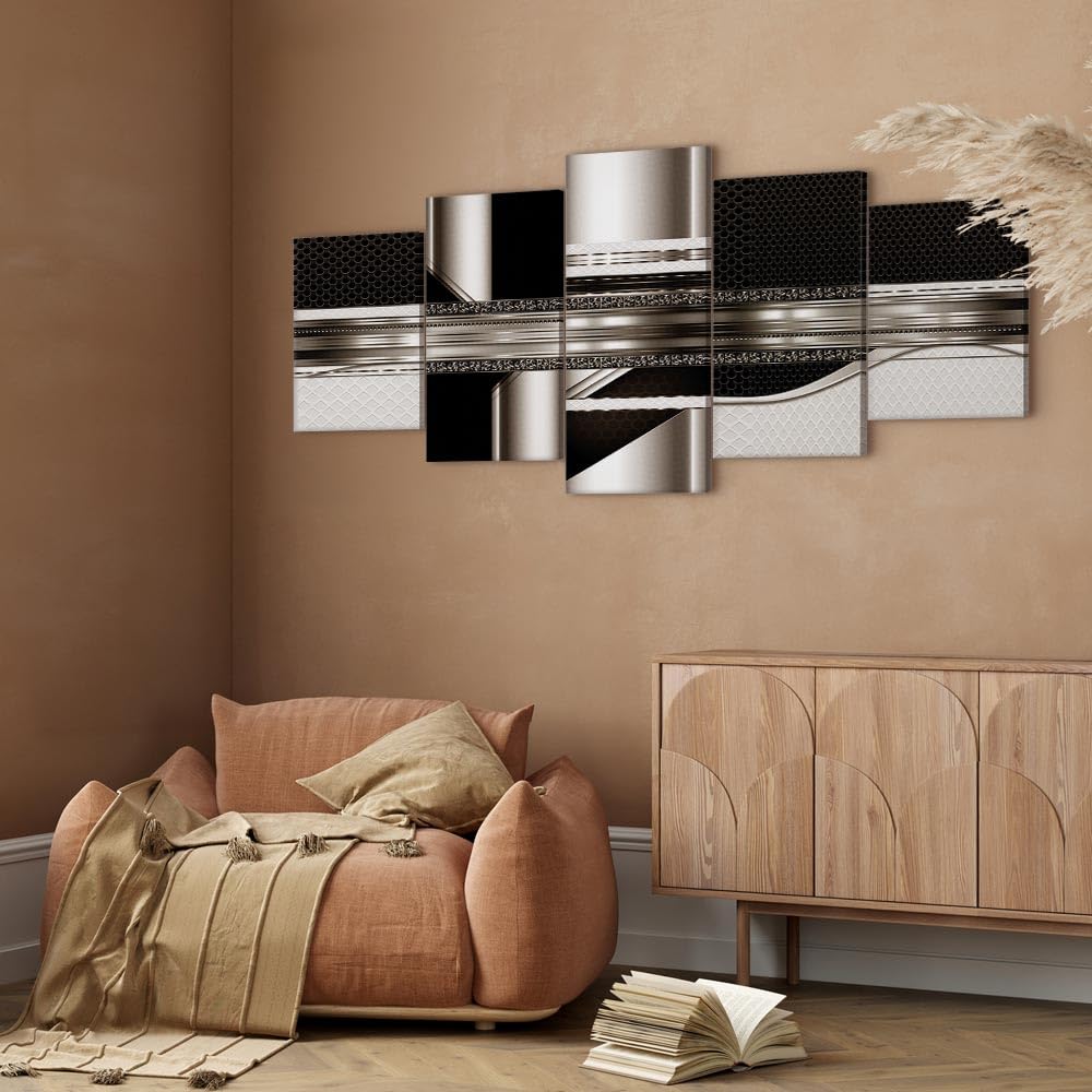 Tableau Acoustique Abstrait 200x100 Cm 5 Parties - Panneau Anti-bruit Déco Murale Bureau Chambre