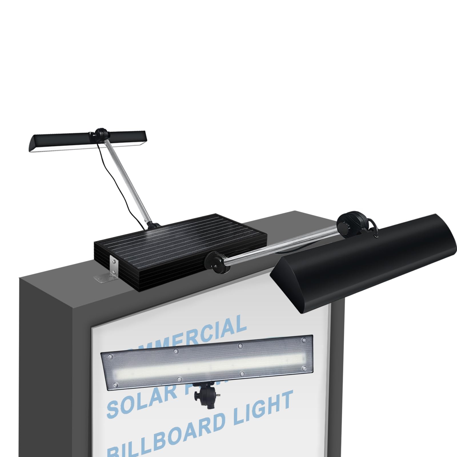 Etzeaxus Solar Sign Lights Outdoor, 420 led 2600 Lumen Solar Sign Light, 12000 mAh Billboard Lighting for Bussiness, Real Estate, Shop, Bus Stop, HOA, Highway Signs, Commercial, Black