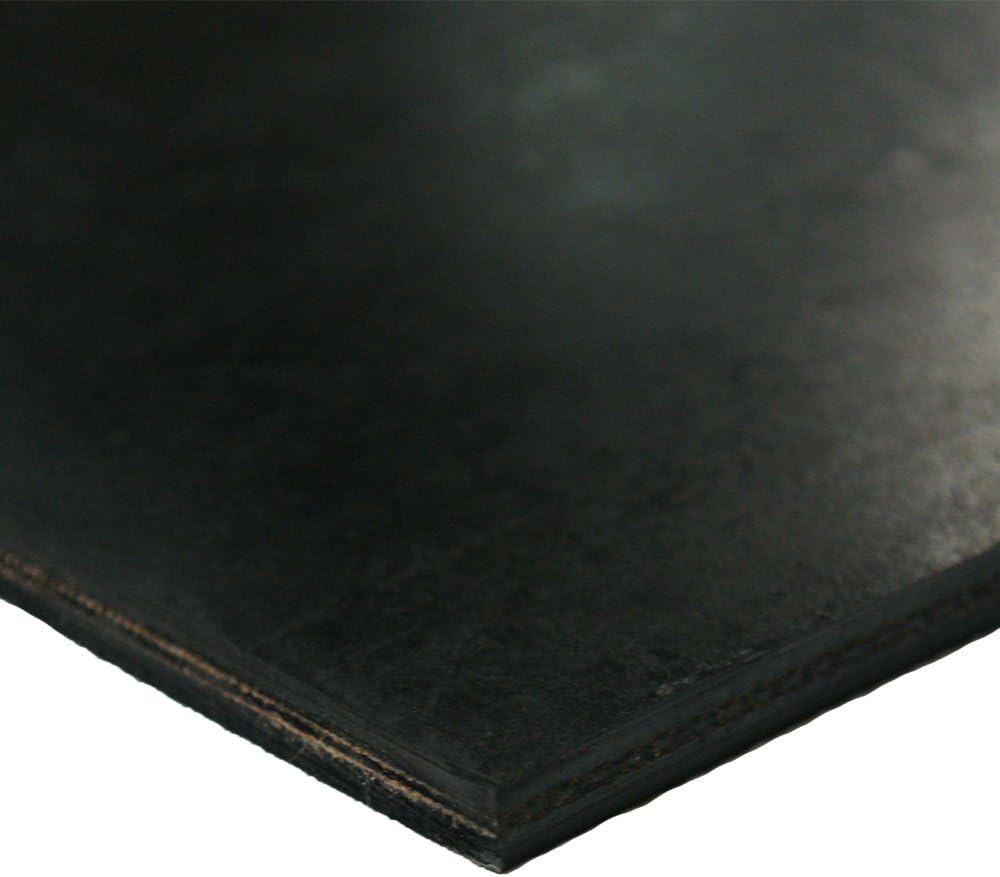 Rubber-Cal Heavy Black Conveyor Belt - Rubber Sheet - .30(2Ply) Thick x 10 Width x 12 Length - Black