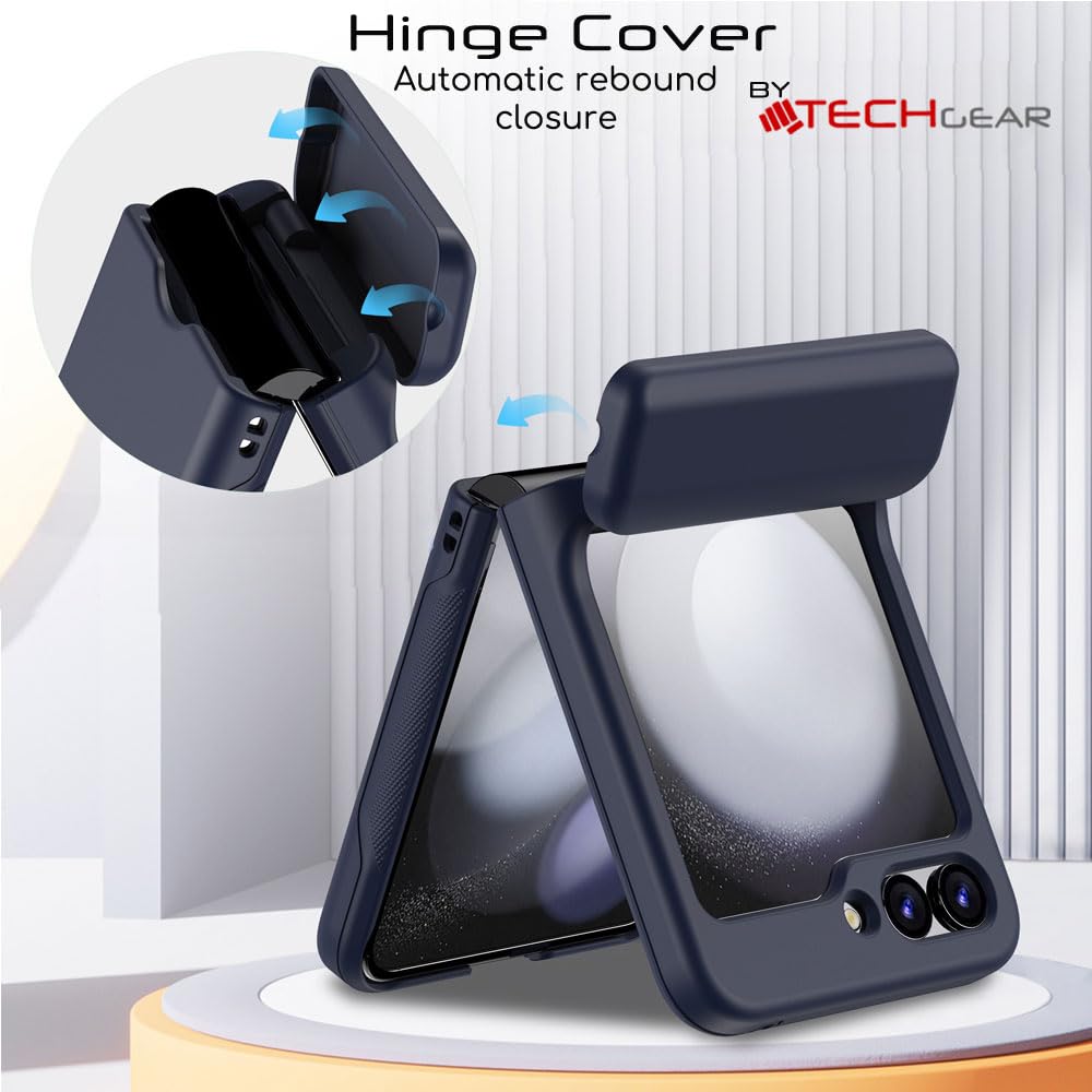 TECHGEAR Coque Samsung Galaxy Z Flip 6 avec porte-cartes Protection robuste Bleu