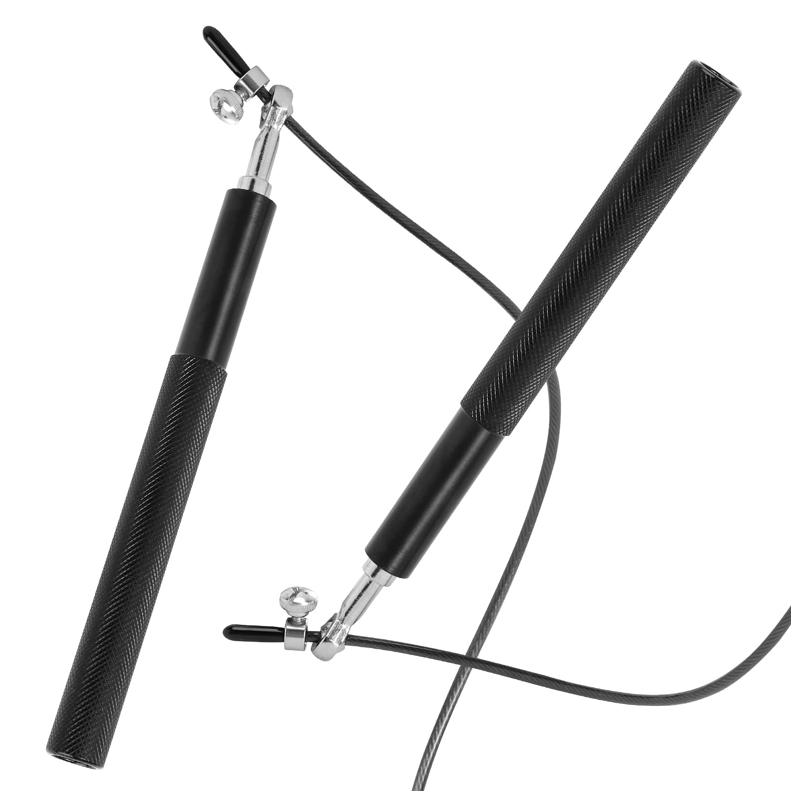 Skakanka Fitness, Regulowana Speed Rope z Łożyskami Kulkowymi, Skakanka 3 m z Linką PVC, Aluminiowe Antypoślizgowe Uchwyty do Crossfit, Boksu, Cardio
